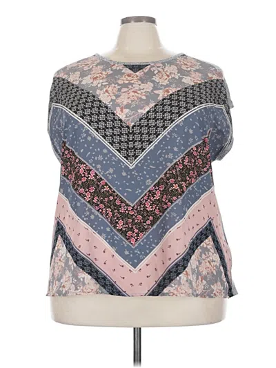 Pre-owned Maurices Short Sleeve Blouse In Pink