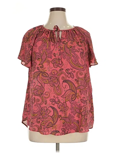 Pre-owned Maurices Short Sleeve Blouse In Pink