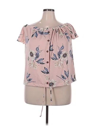 Pre-owned Maurices Short Sleeve Blouse In Pink
