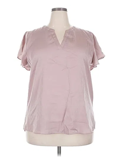 Pre-owned Maurices Short Sleeve Blouse In Pink