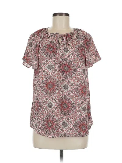 Pre-owned Maurices Short Sleeve Blouse In Red