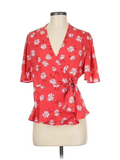 Pre-owned Maurices Short Sleeve Blouse In Red