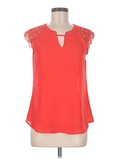 Pre-owned Maurices Short Sleeve Blouse In Red