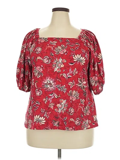 Pre-owned Maurices Short Sleeve Blouse In Red