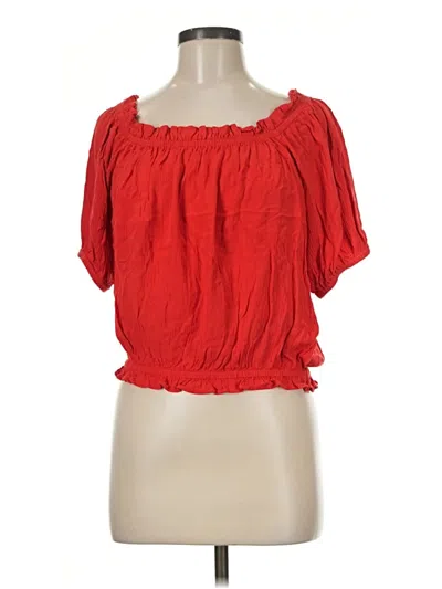 Pre-owned Maurices Short Sleeve Blouse In Red