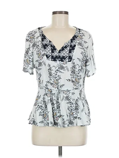 Pre-owned Maurices Short Sleeve Blouse In Silver