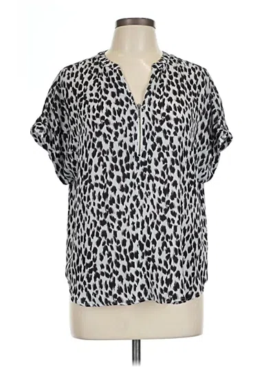 Pre-owned Maurices Short Sleeve Blouse In Silver