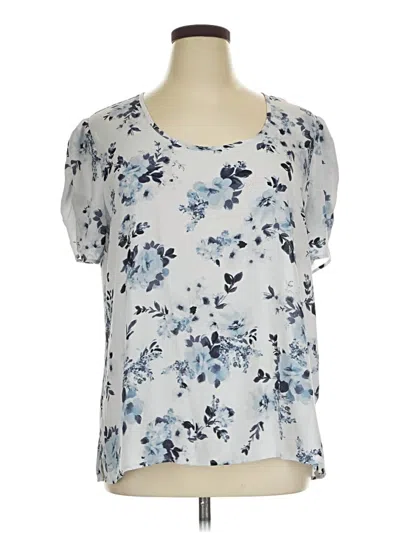 Pre-owned Maurices Short Sleeve Blouse In Silver