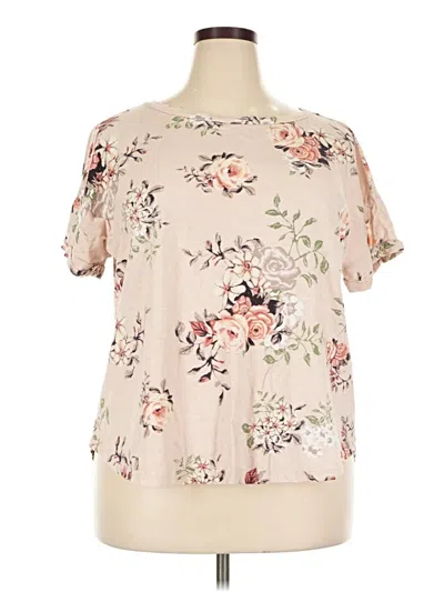 Pre-owned Maurices Short Sleeve Blouse In Tan