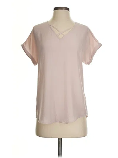 Pre-owned Maurices Short Sleeve Blouse In Tan