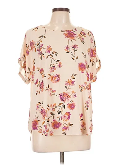 Pre-owned Maurices Short Sleeve Blouse In Tan