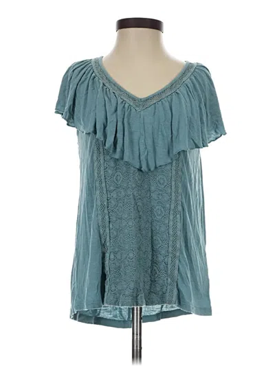Pre-owned Maurices Short Sleeve Blouse In Teal