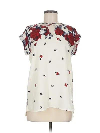 Pre-owned Maurices Short Sleeve Blouse In White