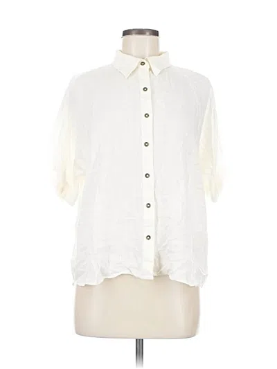 Pre-owned Maurices Short Sleeve Blouse In White