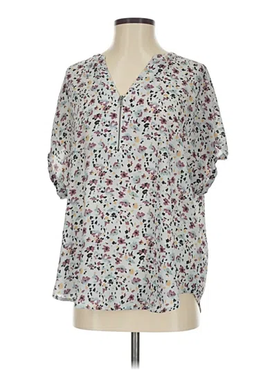 Pre-owned Maurices Short Sleeve Blouse In White