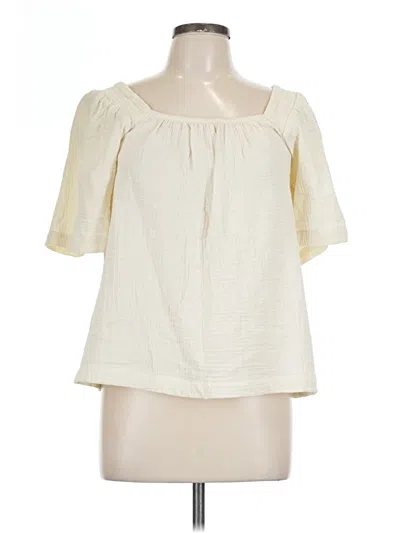 Maurices Short Sleeve Blouse In White