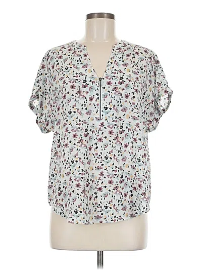 Pre-owned Maurices Short Sleeve Blouse In White