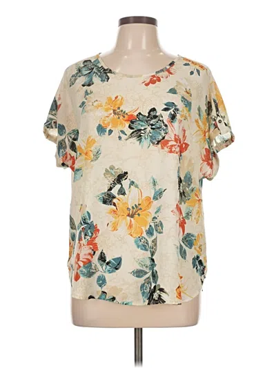 Pre-owned Maurices Short Sleeve Blouse In White