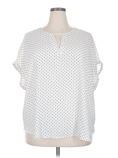 Pre-owned Maurices Short Sleeve Blouse In White