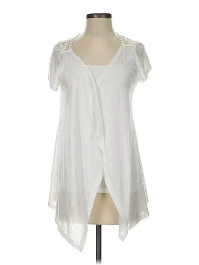 Pre-owned Maurices Short Sleeve Blouse In White