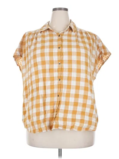 Pre-owned Maurices Short Sleeve Blouse In Yellow