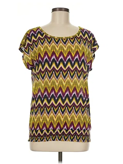 Pre-owned Maurices Short Sleeve Blouse In Yellow