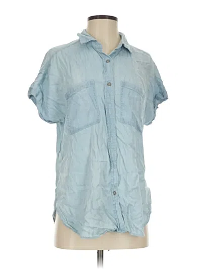 Pre-owned Maurices Short Sleeve Button Down Shirt In Blue