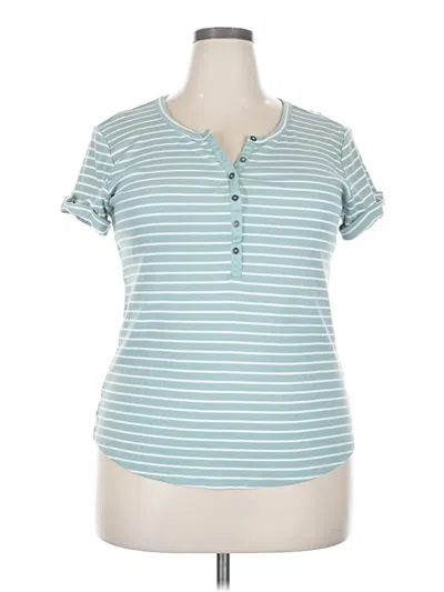 Pre-owned Maurices Short Sleeve Henley Shirt In Blue