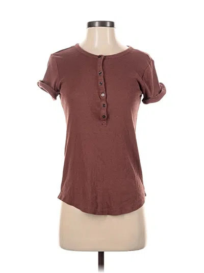 Pre-owned Maurices Short Sleeve Henley Shirt In Brown