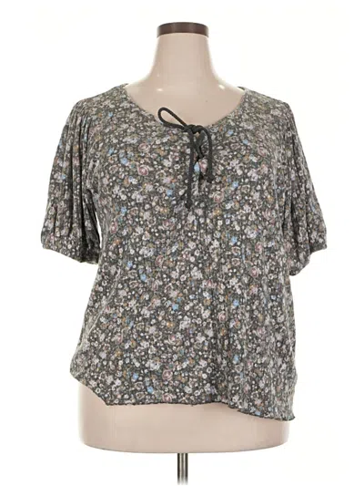 Pre-owned Maurices Short Sleeve Henley Shirt In Silver