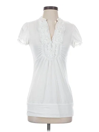 Pre-owned Maurices Short Sleeve Henley Shirt In White