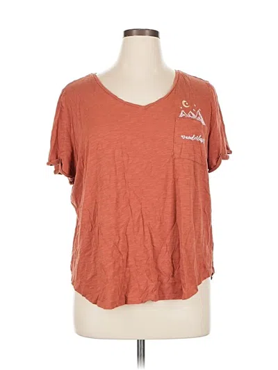 Pre-owned Maurices Short Sleeve T-shirt In Brown