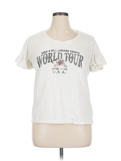 Pre-owned Maurices Short Sleeve T-shirt In White