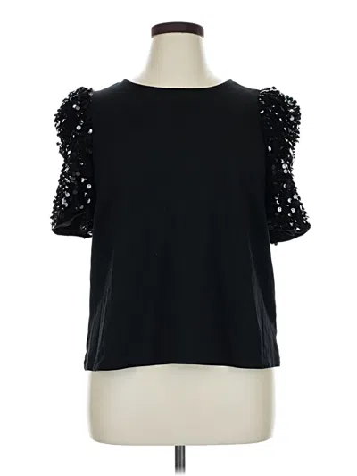 Pre-owned Maurices Short Sleeve Top Black Cold Shoulder Neckline Tops