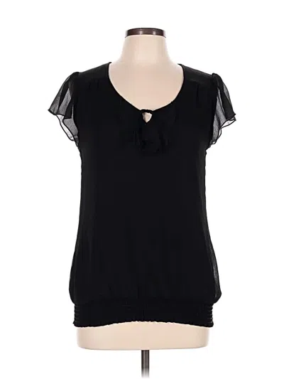 Pre-owned Maurices Short Sleeve Top Black Keyhole Neckline Tops