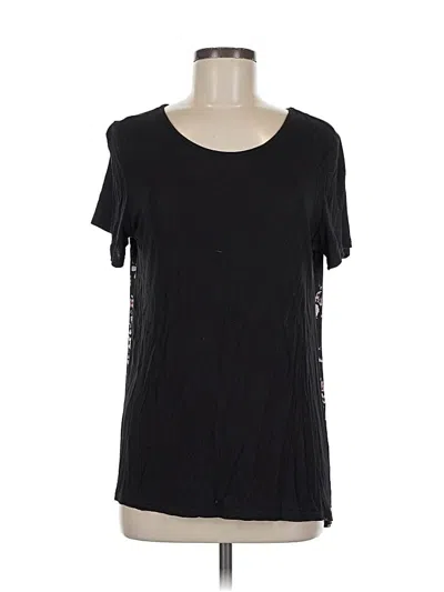 Pre-owned Maurices Short Sleeve Top Black Scoop Neck Tops