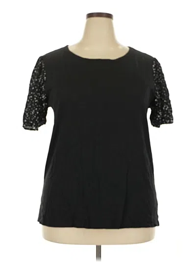 Pre-owned Maurices Short Sleeve Top Black Scoop Neck Tops