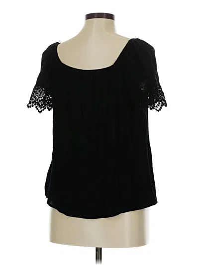 Pre-owned Maurices Short Sleeve Top Black Scoop Neck Tops