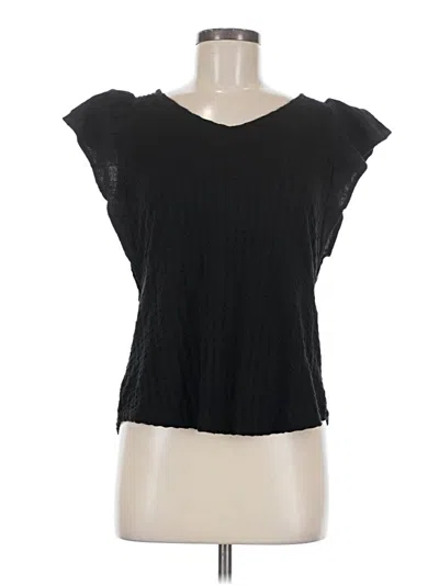 Pre-owned Maurices Short Sleeve Top Black Scoop Neck Tops