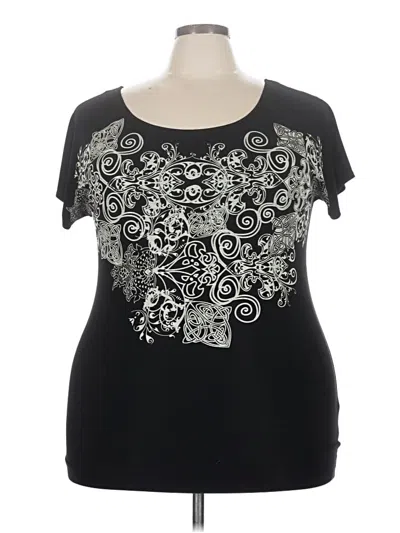 Pre-owned Maurices Short Sleeve Top Black Scoop Neck Tops