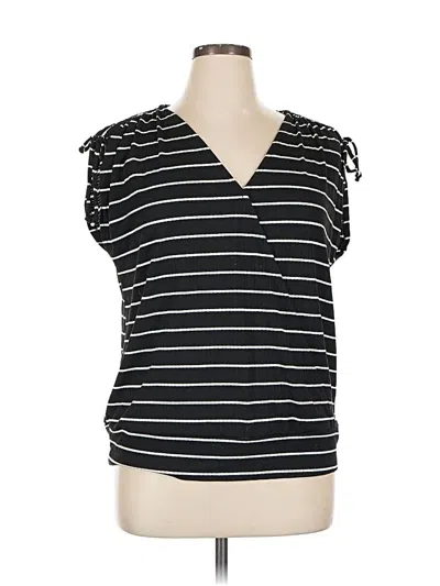 Pre-owned Maurices Short Sleeve Top Black V Neck Tops