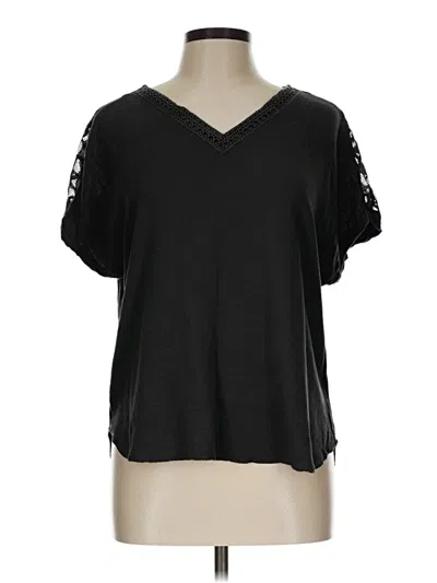 Pre-owned Maurices Short Sleeve Top Black V-neck Tops