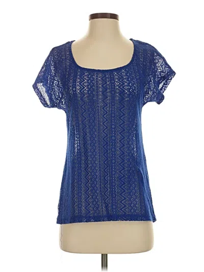 Pre-owned Maurices Short Sleeve Top Blue Scoop Neck Tops