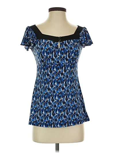 Pre-owned Maurices Short Sleeve Top Blue Sweetheart Neckline Tops