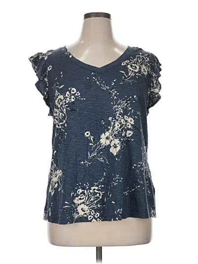 Pre-owned Maurices Short Sleeve Top Blue V Neck Tops