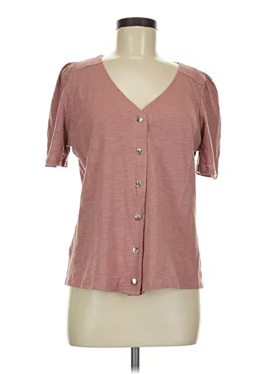 Pre-owned Maurices Short Sleeve Top Brown Sweetheart Neckline Tops