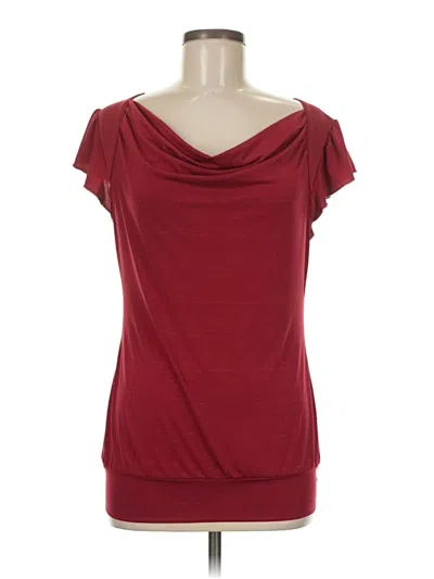 Pre-owned Maurices Short Sleeve Top Burgundy Cowl Neck Tops