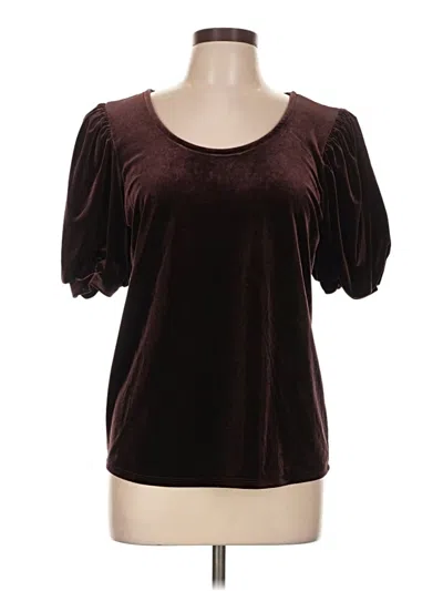 Pre-owned Maurices Short Sleeve Top Burgundy Sweetheart Neckline Tops