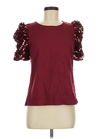 Pre-owned Maurices Short Sleeve Top Burgundy Sweetheart Neckline Tops