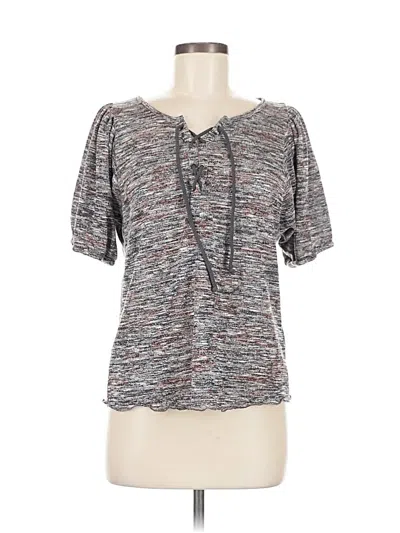 Pre-owned Maurices Short Sleeve Top Gray Keyhole Neckline Tops